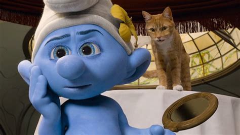 cat on smurfs